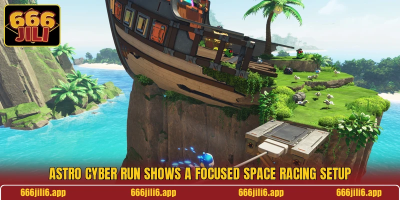 Astro Cyber Run shows a focused space racing setup Astro Cyber Run shows a focused space racing setup