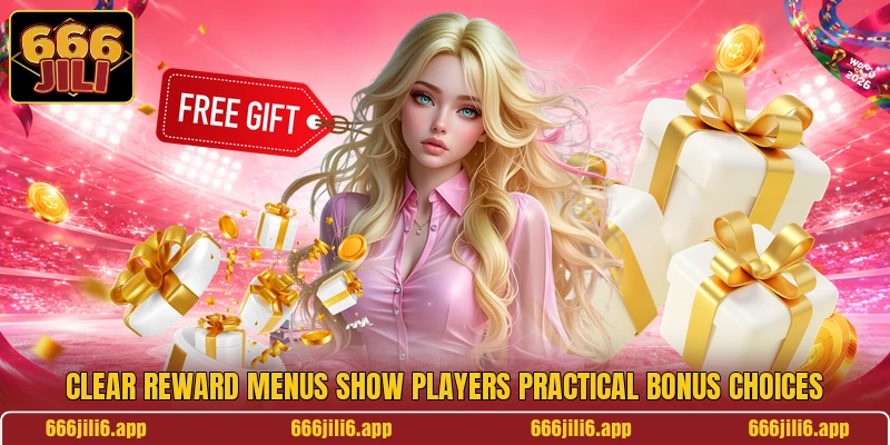 Clear reward menus show players practical bonus choices