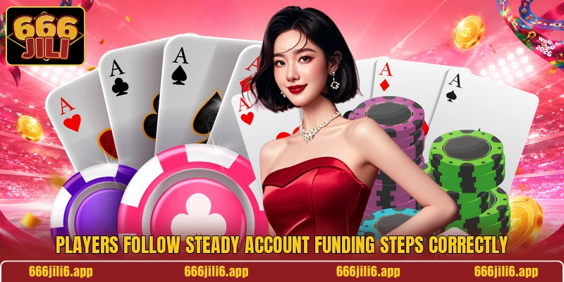 Players follow steady account funding steps correctly