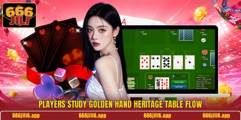 Players study Golden Hand Heritage table flow Players study Golden Hand Heritage table flow