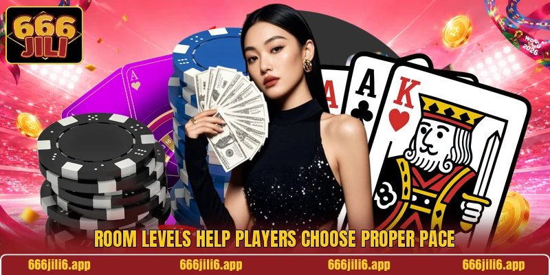 Room levels help players choose proper pace Room levels help players choose proper pace