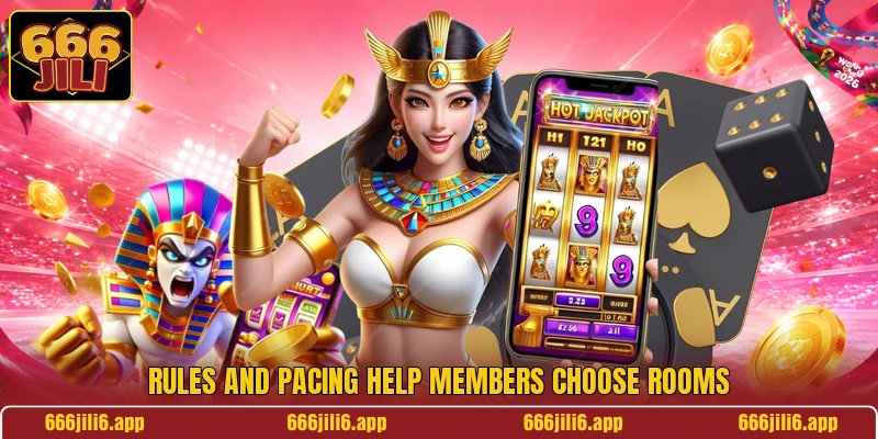 Rules and pacing help members choose rooms Rules and pacing help members choose rooms