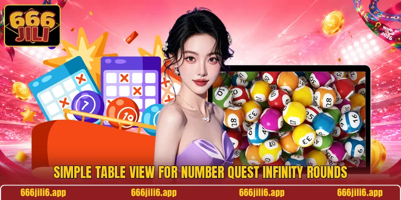 Simple table view for Number Quest Infinity rounds Simple table view for Number Quest Infinity rounds