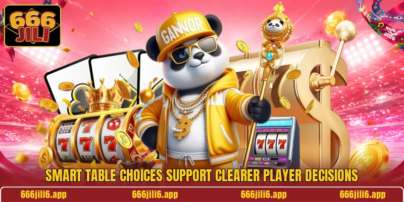 Smart table choices support clearer player decisions Smart table choices support clearer player decisions